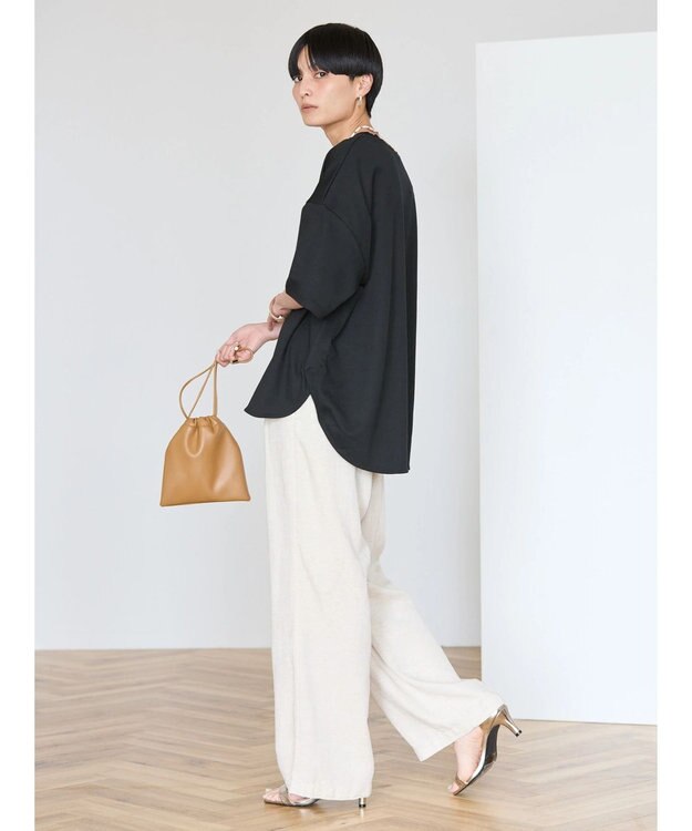 AMERICAN HOLIC 接触冷感裾ラウンドカットプルオーバー Black