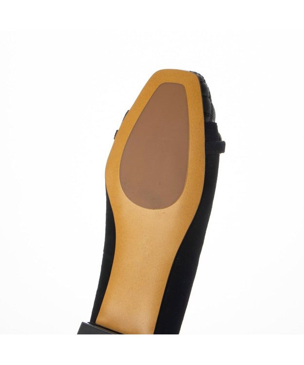 MODE ET JACOMO <MODE ET JACOMO>スクエアビットフラットパンプス ブラックコンビ