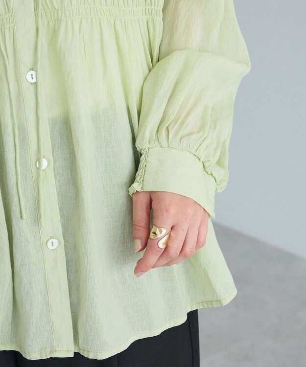 CRAFT STANDARD BOUTIQUE ウ゛ィンテージボイルロングスリーブブラウス Lime Green