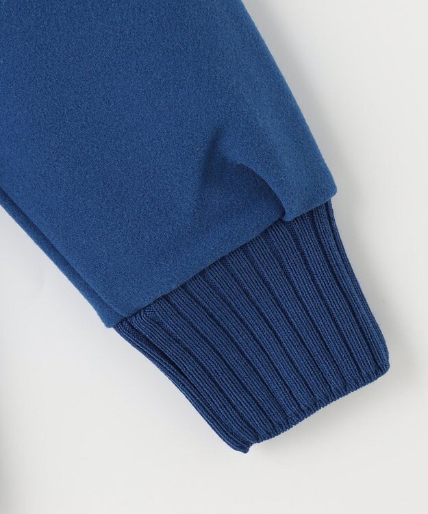 J.PRESS LADIES L ニードルパンチ ハーフジップ カットソー ブルー系