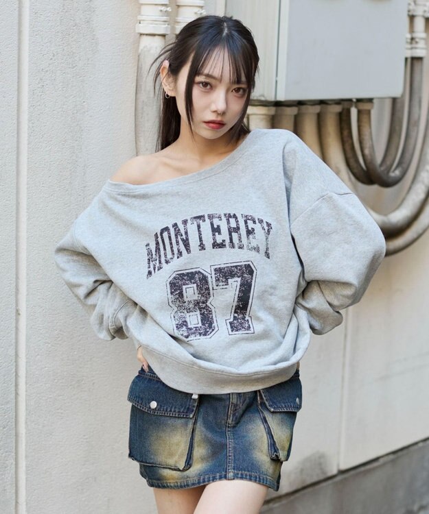 WEGO 裏起毛2WAYグラフィックワンショルBIGスウェット 柄1