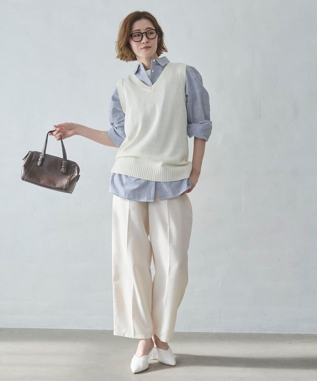 WEGO 【2026春夏】ベーシックニットベスト オフホワイト