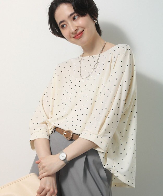 Green Parks 【優秀ブラウス】マルチ機能バックデザインブラウス Dot