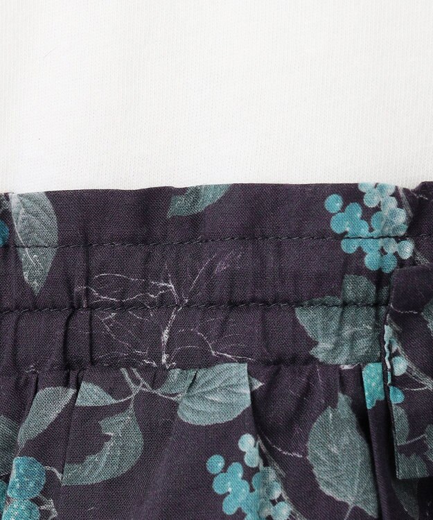 ANY KIDS ドッキング レトロ花柄 ワンピース ネイビー