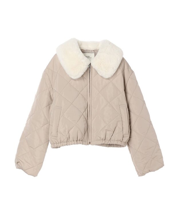 earth music&ecology ファーカラーブルゾン Beige