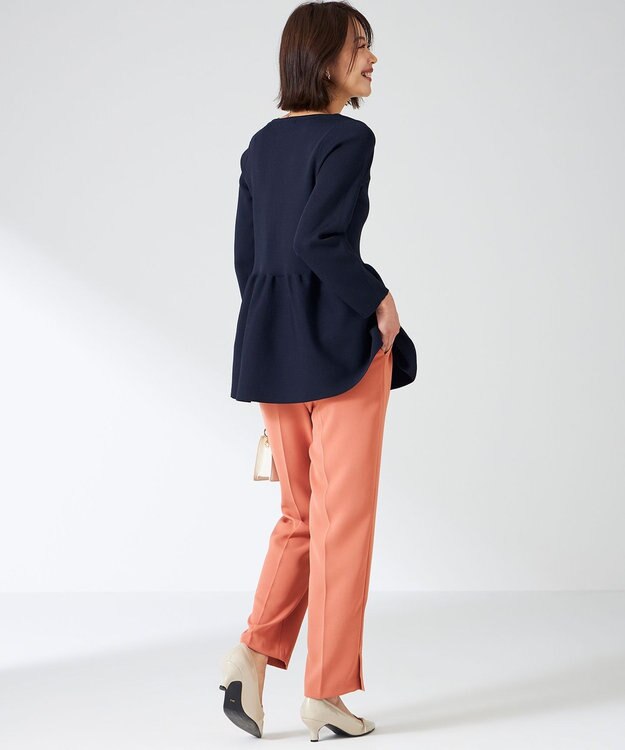 ANY SIS 【洗える】スポンディッシュペプラム ニット ネイビー