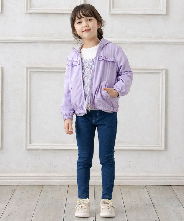 ANY KIDS フード取り外し リバーシブル ブルゾン ラベンダー