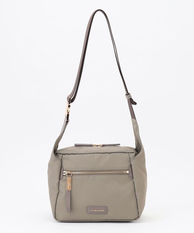 LA BAGAGERIE メタルバックル　ボックスショルダー　SSサイズ グレージュ