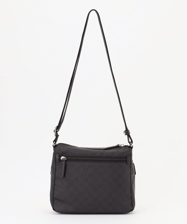 LA BAGAGERIE モノグラム　スクエアナイロンショルダー　SSサイズ ブラック