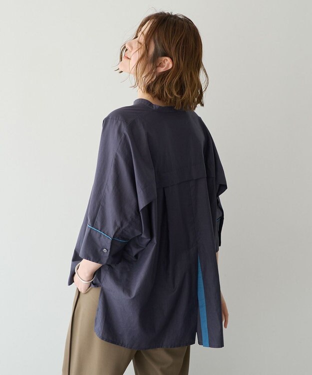 YECCA VECCA ペーパータッチドルマンシャツ Navy