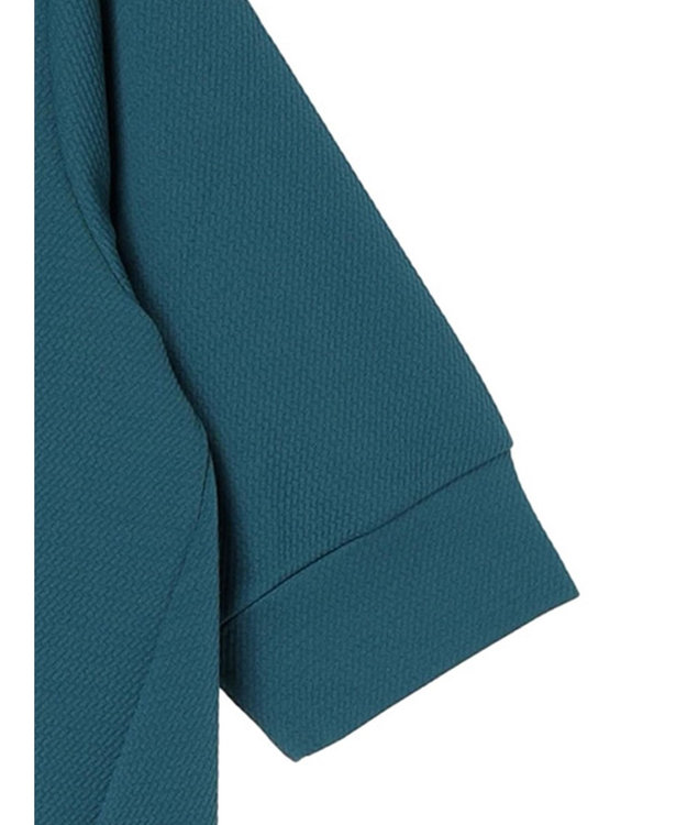 Green Parks ぽこぽこ７分袖カットプルオーバー Blue Green