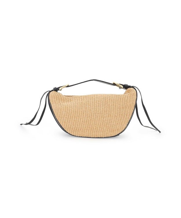 23区 VIOLAd'ORO ラフィアシート レザーコンビ ワンハンドルバッグ ベージュ系