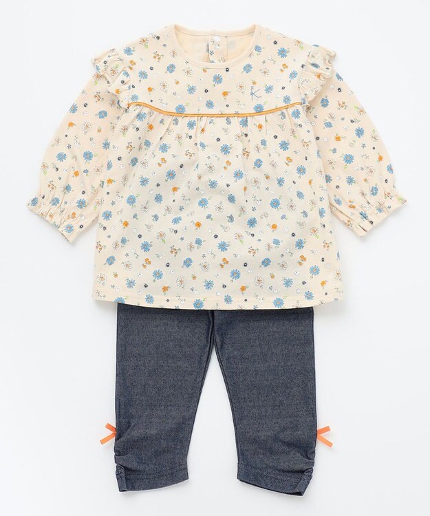 組曲 KIDS 【80-90㎝】デイジー セットアップ ベージュ系5