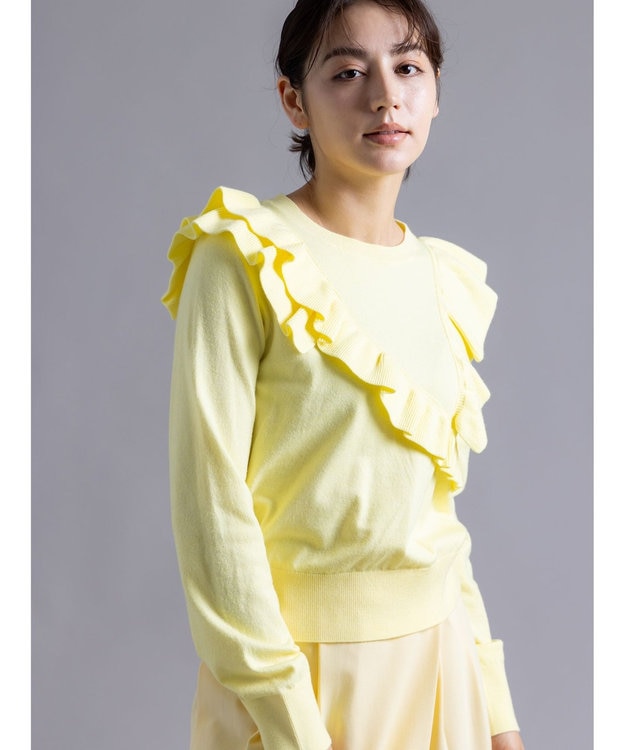 Te chichi 【Atelier Bonheur】イレギュラーフリルニットプルオーバー《2025winter catalog item》 イエロー
