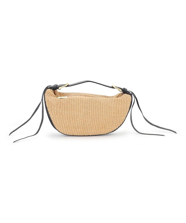 23区 VIOLAd'ORO ラフィアシート レザーコンビ ワンハンドルバッグ ベージュ系