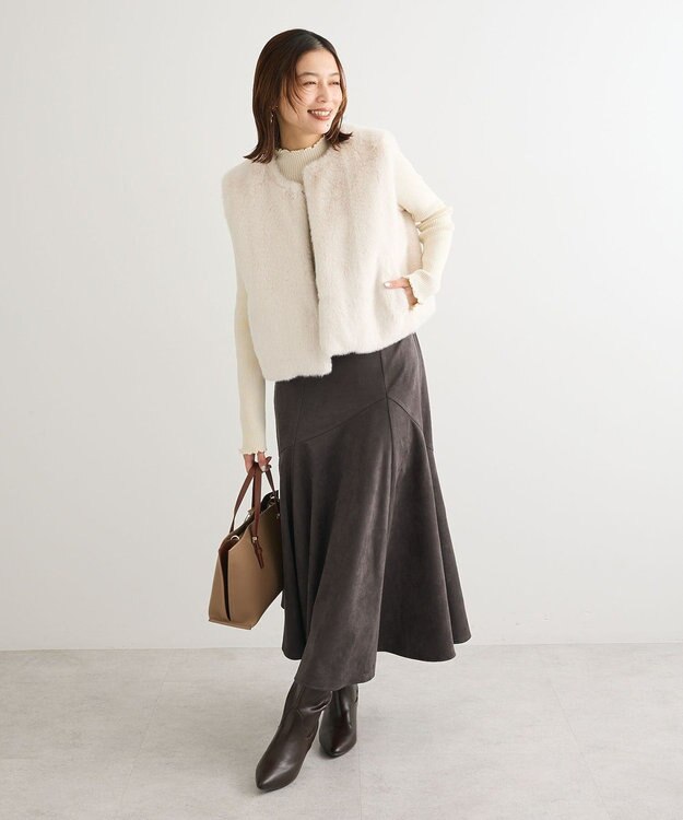 Green Parks ・ＥＬＥＮＣＡＲＥ　ＤＵＥ　スエードポンチフレアスカー Charcoal Gray