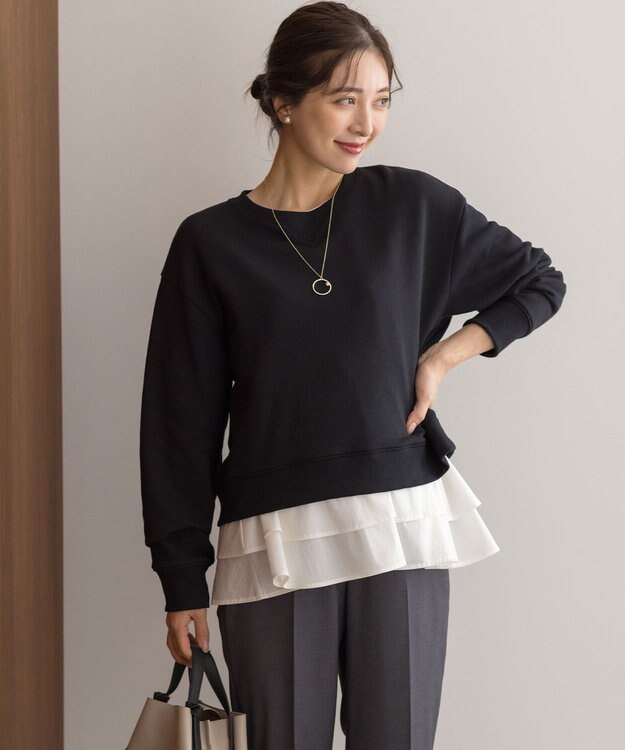 組曲 S バックプリント裏毛 プルオーバー ブラック系