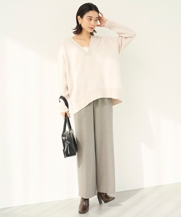 UNFILO beauty warm ワイドパンツ ガンクラブチェック