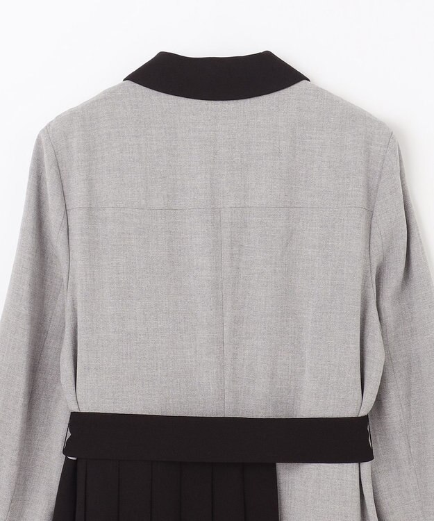 GRACE CONTINENTAL ウールタッチバイカラードレス グレー