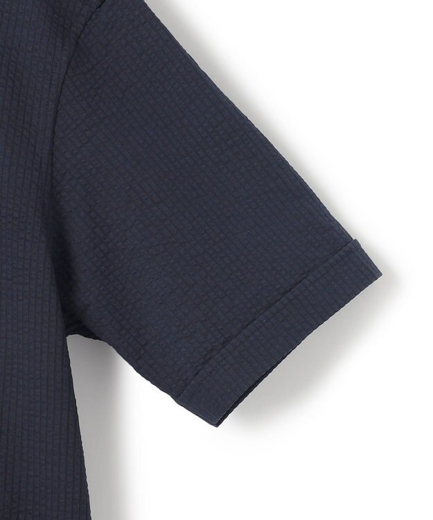 JOSEPH HOMME 【WEB・一部店舗限定】 ドライサッカーストレッチ　半袖レギュラーカラーシャツ ネイビー系