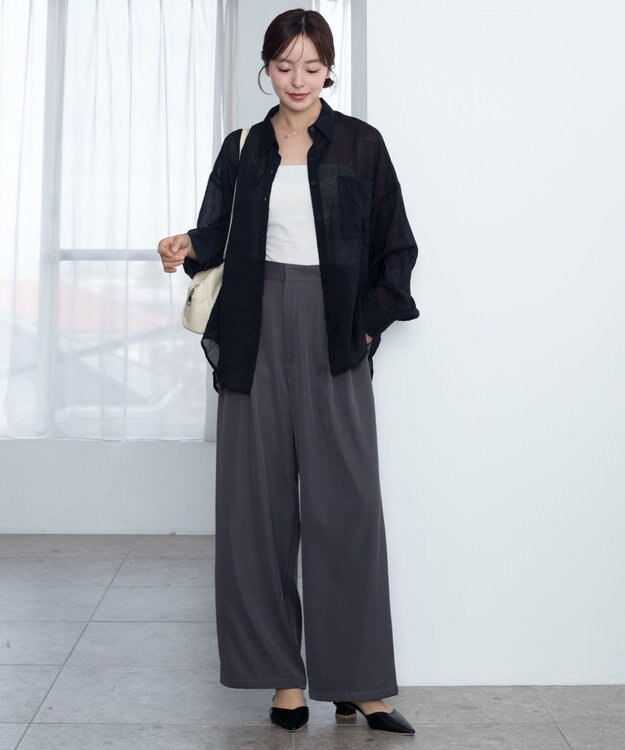 WEGO 【2026年春夏新作】シアーシャツ ブラック