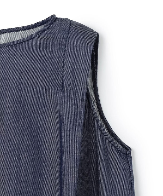 uncrave リヨセルデニム ノースリーブブラウス インディゴ