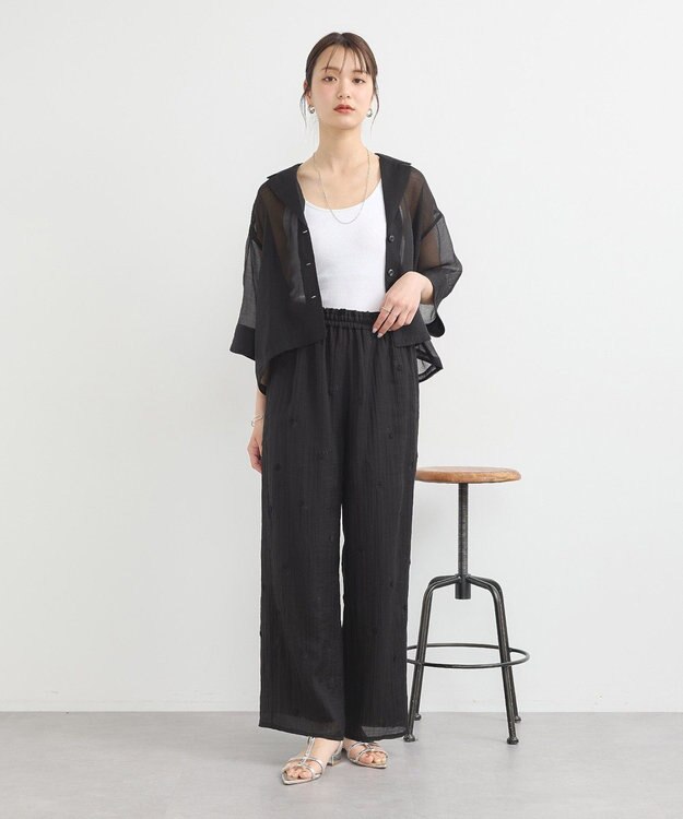 earth music&ecology シアーショートシャツ Black