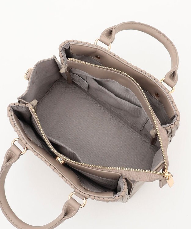 LA BAGAGERIE ランダムプリーツ2WAYハンドバッグ グレージュ