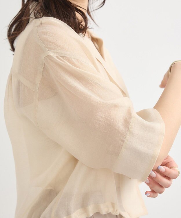 earth music&ecology シアーショートシャツ Light Beige