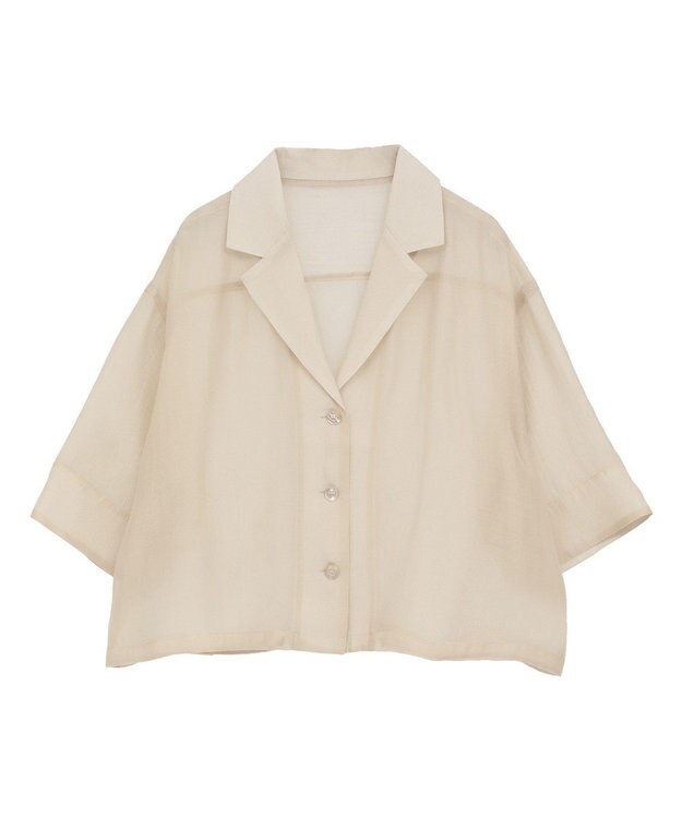 earth music&ecology シアーショートシャツ Light Beige