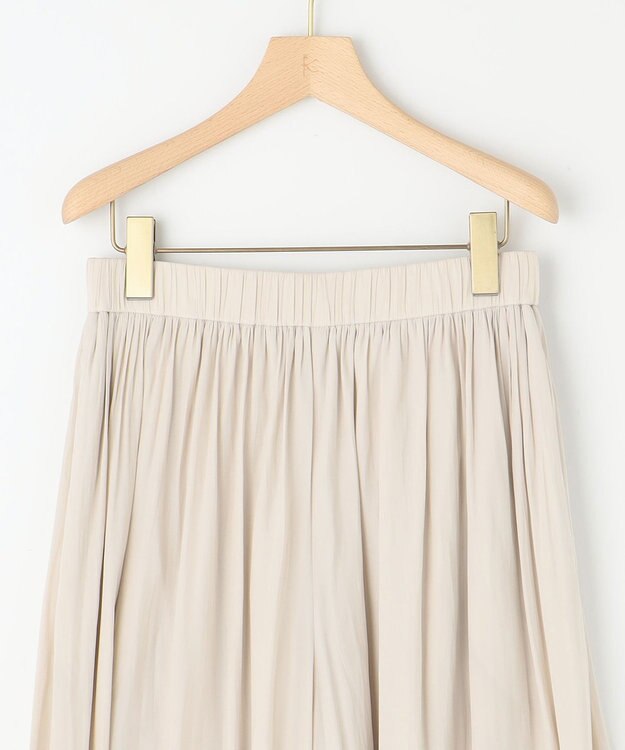 組曲 L 【新色追加】ギャザーライトデシン パンツ サンドベージュ系