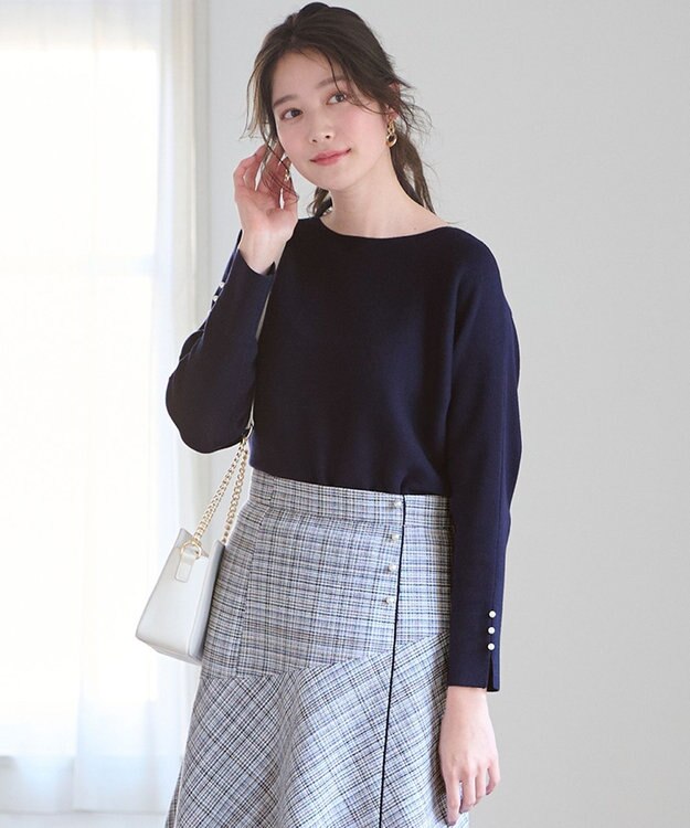 ANY SIS S 【洗える】ドルマンスリーブ ニット ネイビー
