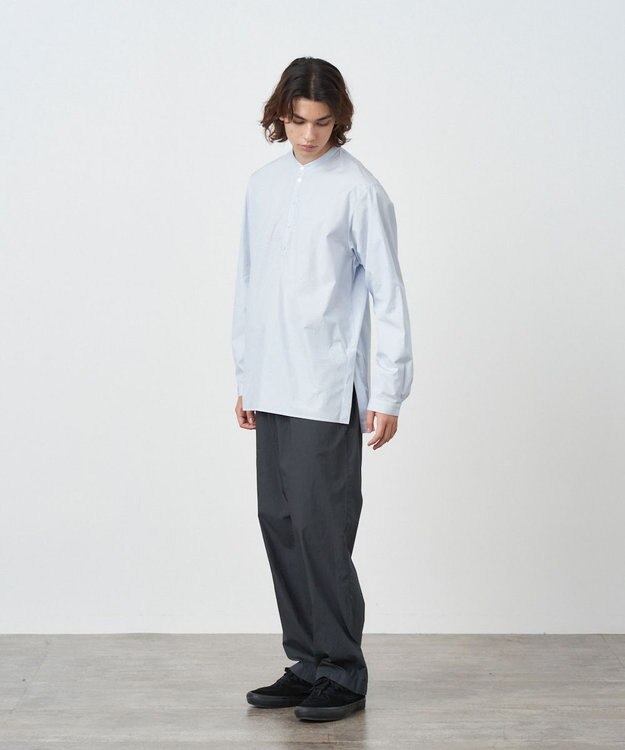 ATON COTTON LAWN | ワイドイージーパンツ - UNISEX CHARCOAL GRAY