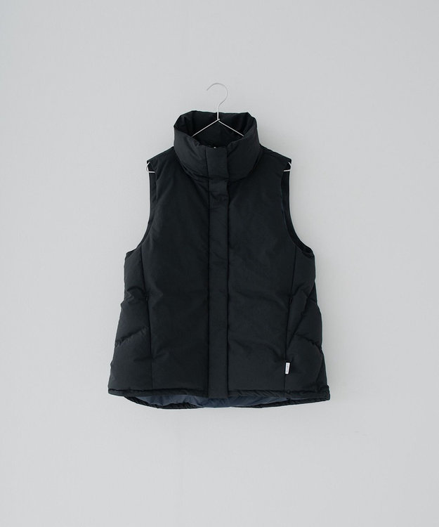 KWD 【日本製/高品質ダウン】STAND COLLAR DOWN VEST ダウンベスト ブラック