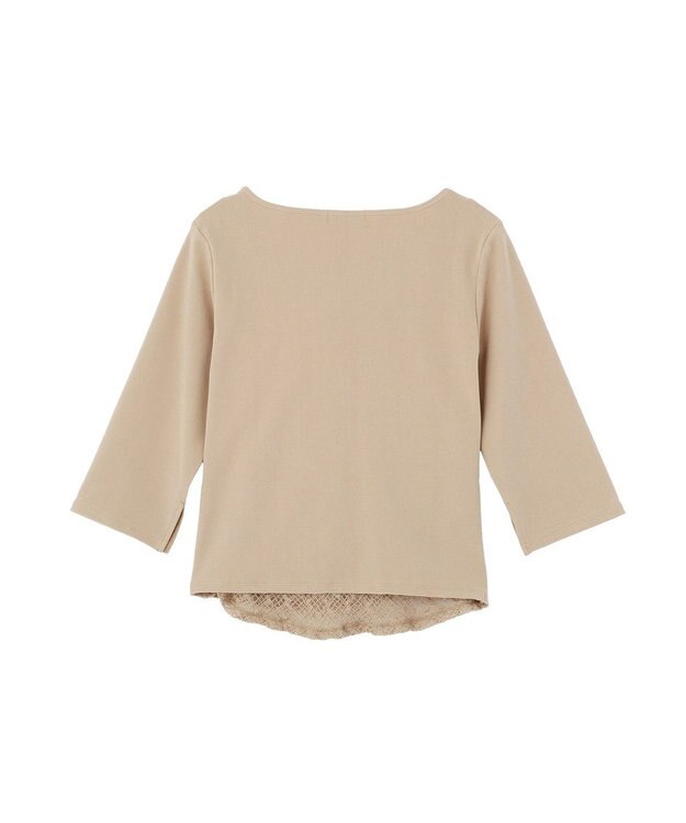 earth music&ecology レースレイヤードドレーププルオーバー Mocha