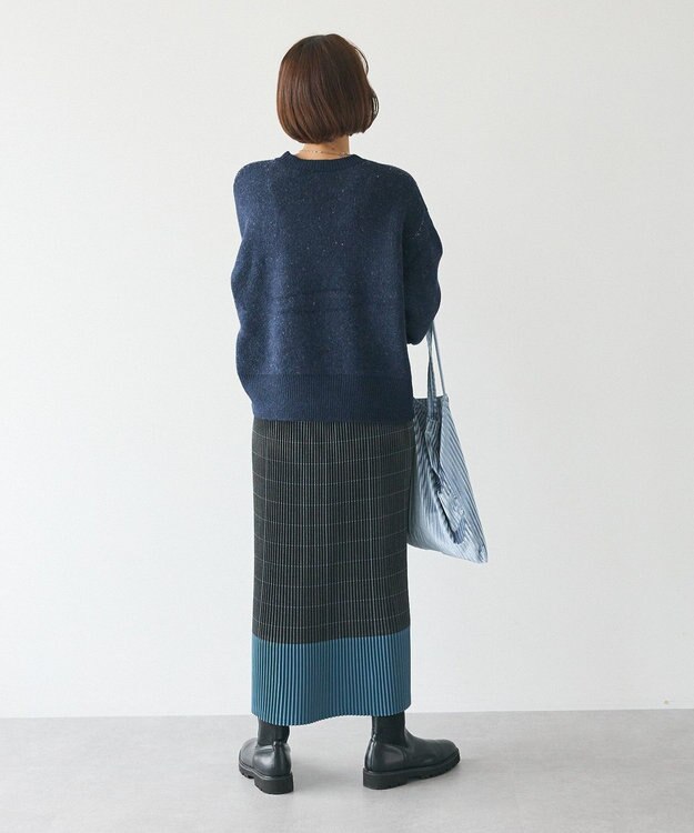 CRAFT STANDARD BOUTIQUE 配色チェックプリーツスカート Gray