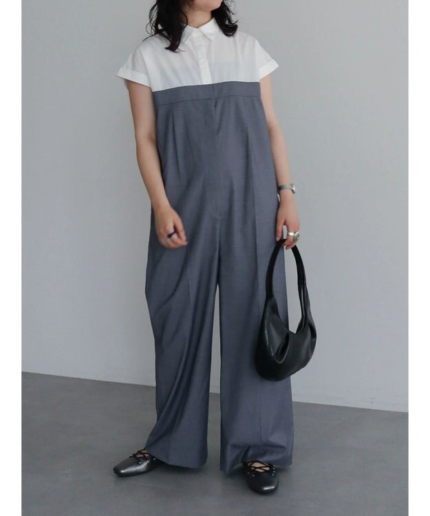 Green Parks シャツデザインロンパース Gray