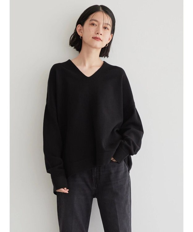 AMERICAN HOLIC バイパチＶネックニットプルオーバー Black