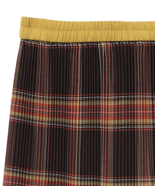 CRAFT STANDARD BOUTIQUE 配色チェックプリーツスカート Orange