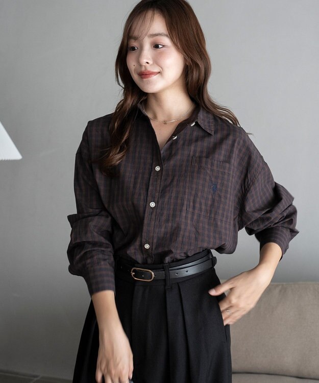 WEGO 【25年秋新色登場★】U.S. POLO ASSN.別注ロングスリーブシャツ ブラウンチェック1