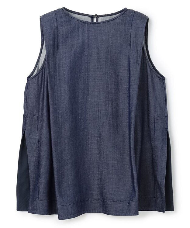 uncrave リヨセルデニム ノースリーブブラウス インディゴ