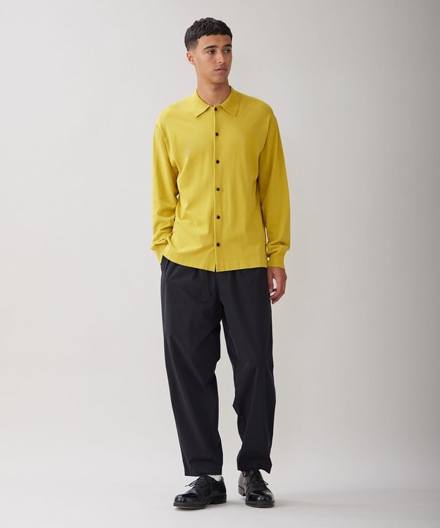 UNFILO MENS 【男女兼用】スタイリッシュ ニットシャツ マスタード