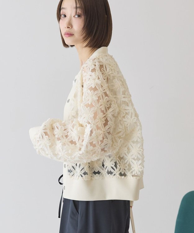 AMERICAN HOLIC アートレースカーディガン Light Yellow