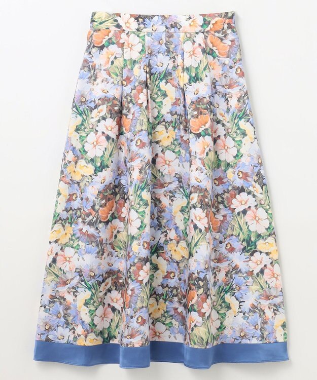 GRACE CONTINENTAL グラデフラワープリントスカート サックス