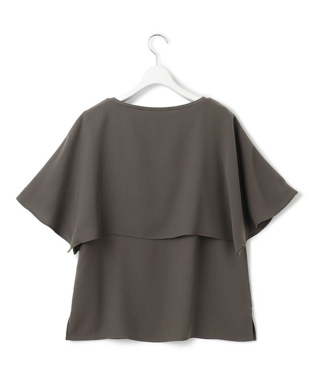 23区 【洗える/好評につき新色追加】ストレッチジョーゼットリブコンビ レイヤー カットソー グレー系