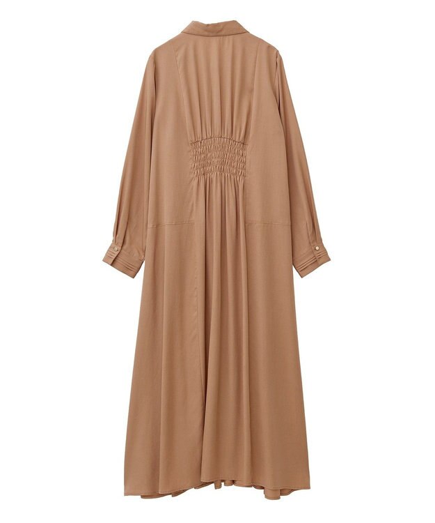 YECCA VECCA タックデザインシャツワンピース Camel