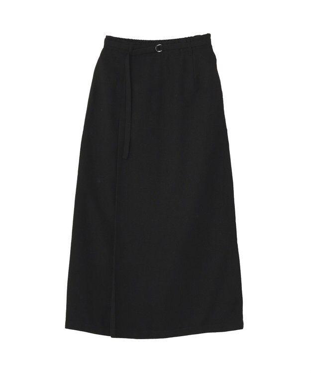 CRAFT STANDARD BOUTIQUE リネンライクラップ風スカート Black