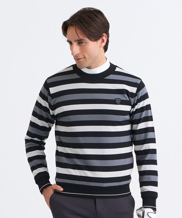 23区GOLF  【MEN】リバーシブルニット 防風裏地 2WAY ブラック系1