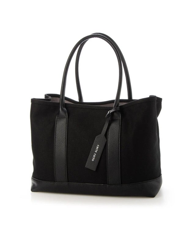 UNBILLION cachecache パーテーションキャンバストートバッグL ブラックブラック