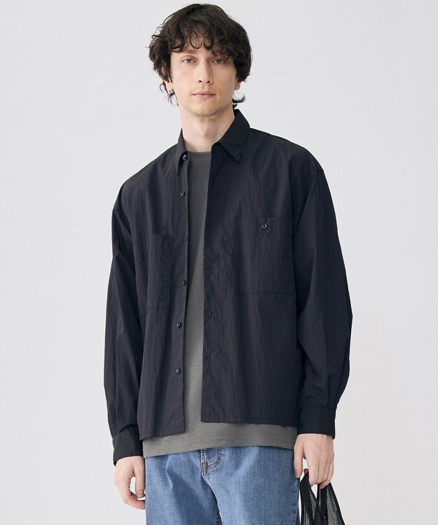 UNFILO MENS 耐久撥水 ライトシャツ ネイビー